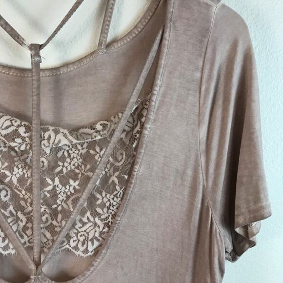 Andrée By Unit Knit Tunic With Lace Panel and Crisscross Back Straps Size Large - Picture 8 of 8